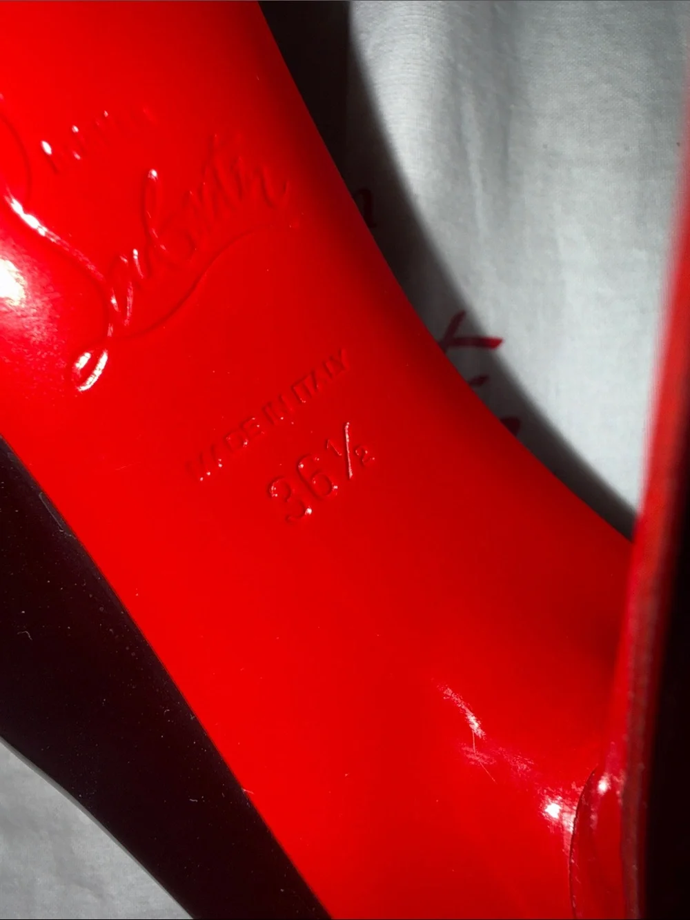 Christian Louboutin Black Patent Miss Z Pointed Toe Pumps with Red Heel Tab
